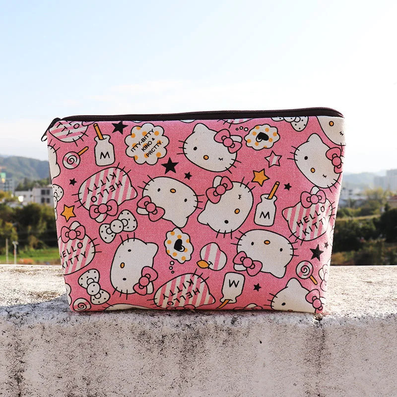 Mickey & Minnie Cartoon Makeup Bag – Portable Canvas Travel Pouch