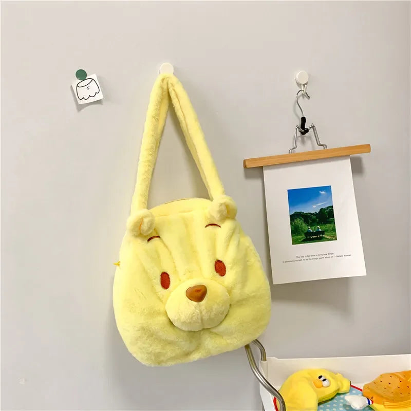 Disney Winnie The Pooh Cartoon Shoulder Bag – Cute Plush Handbag