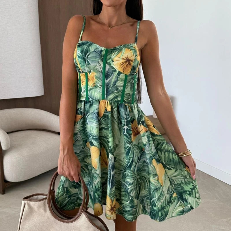 Fruit Print Summer Mini Dress – Playful & Feminine Look