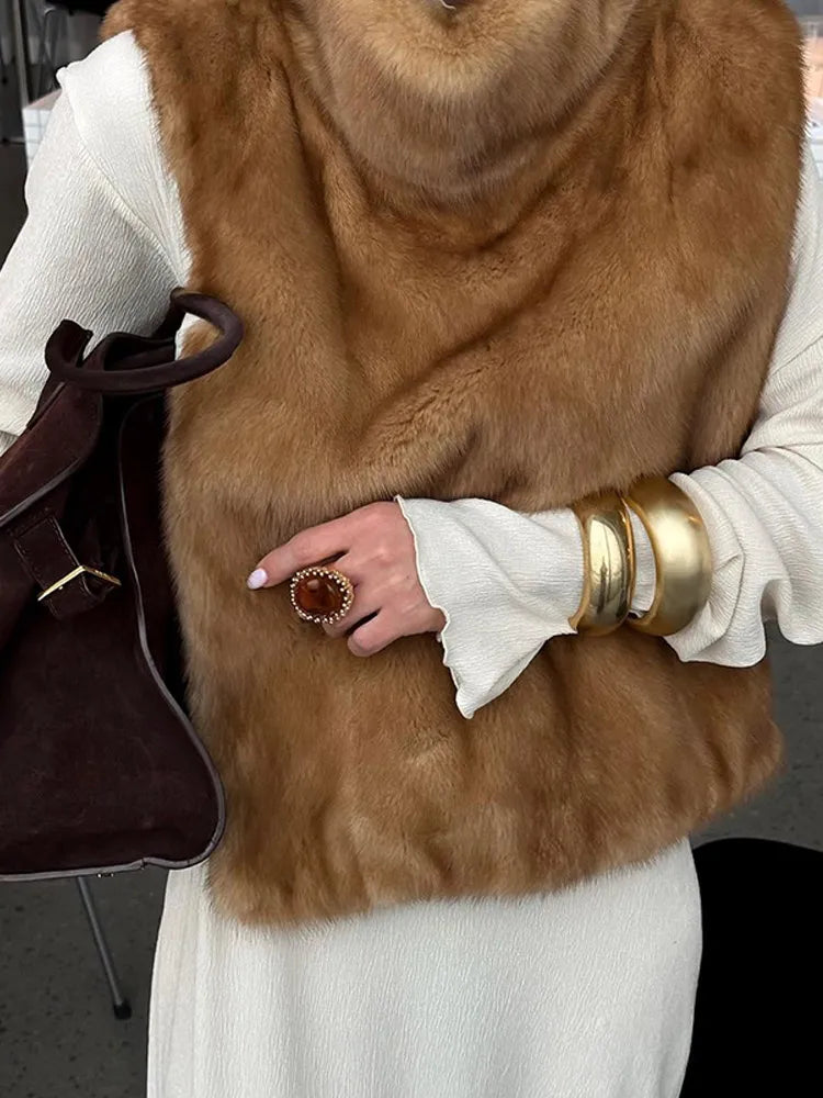 Luxury Winter Faux Fur Jacket – Korean Oversized Trendy Warm Coat