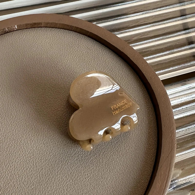 Luxury Small Heart Hair Claw – 3.5cm Acetate Clip for Girls & Women