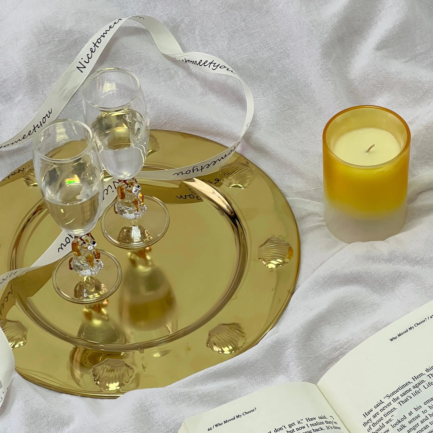Champagne Glass with Decorative Dog Base