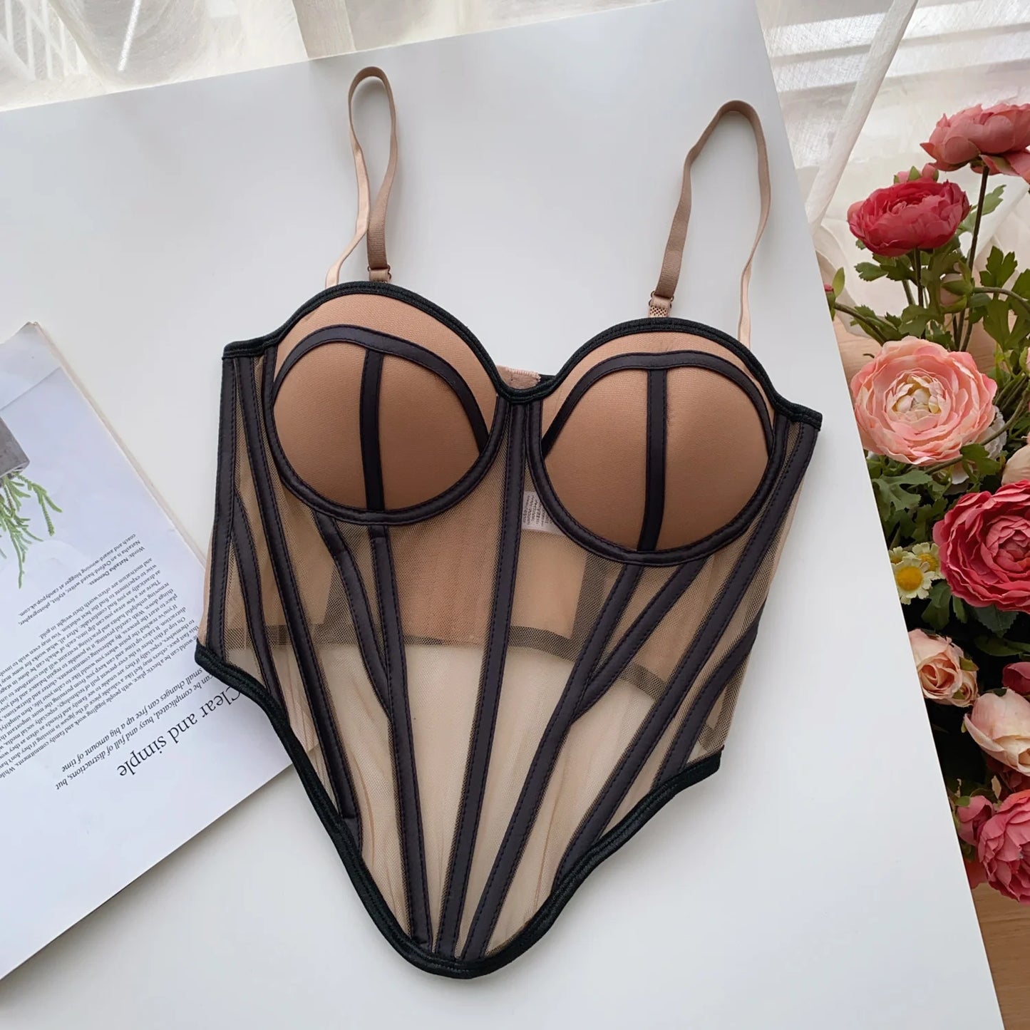 Sheer Strapless Corset Top – Slim Transparent Bustier Camisole