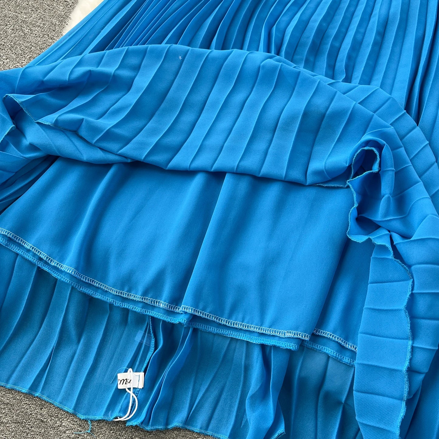 Pleated Halter Neck Vacation Dress – Backless Irregular Chic Beach Party Dress