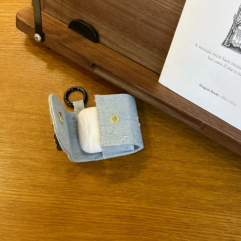 Handmade Denim Coffee AirPods Case – Unique Casual Vibe
