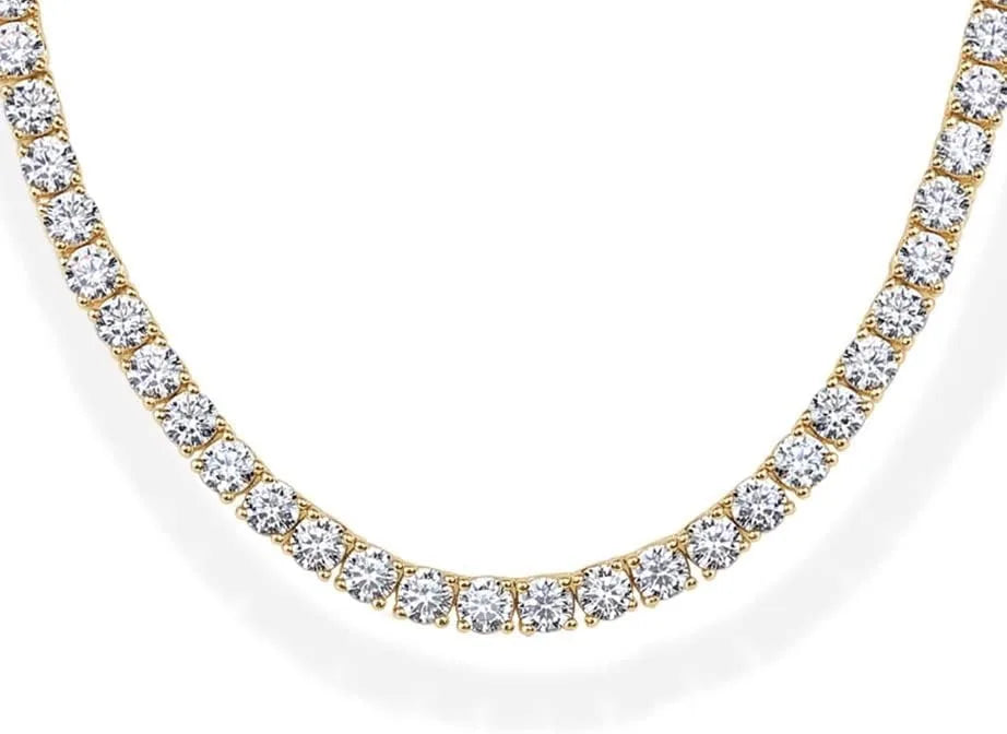 4mm Tennis Chain Necklace – Gold & Silver