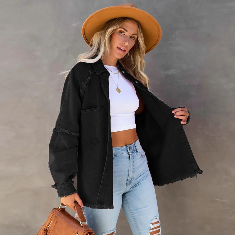 Colorful Denim Jacket with Tassels