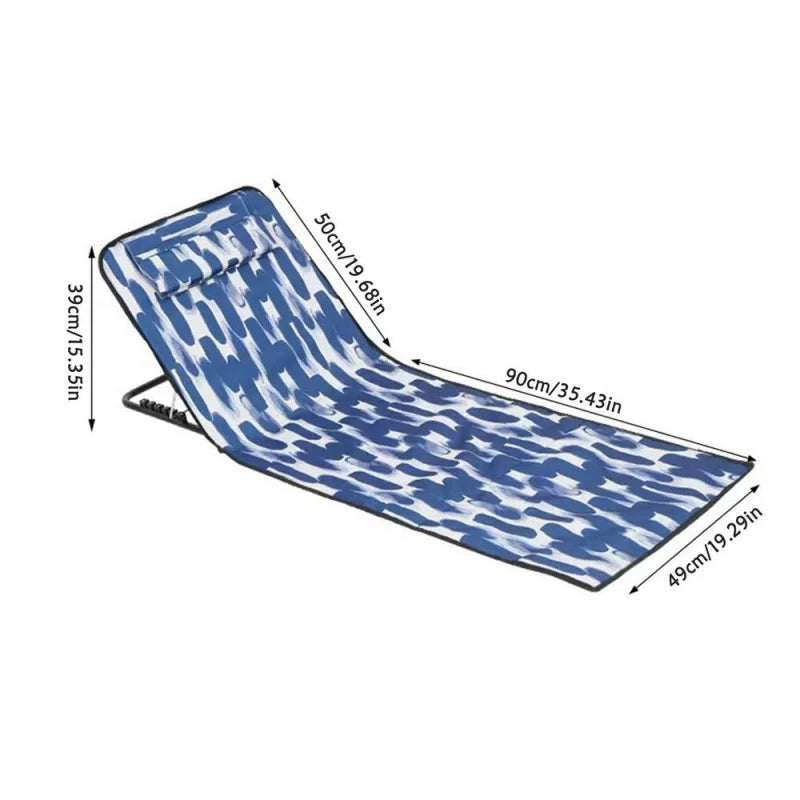 Lightweight Folding Beach Mat with Adjustable Backrest – Portable Lounge Chair for Camping & Pool