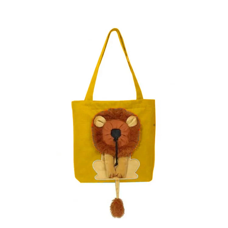 Lion-Shaped Cat Shoulder Bag – Pet Carrier for Small Cats & Dogs