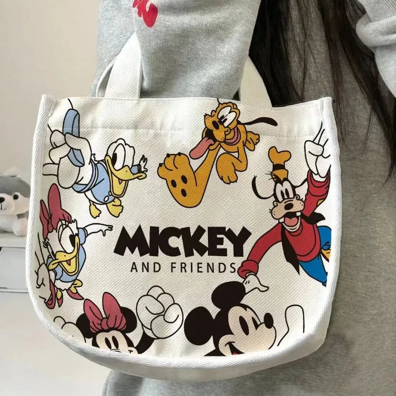 Cartoon Canvas Shoulder Bag – Mickey & Minnie Daily Fashion Tote