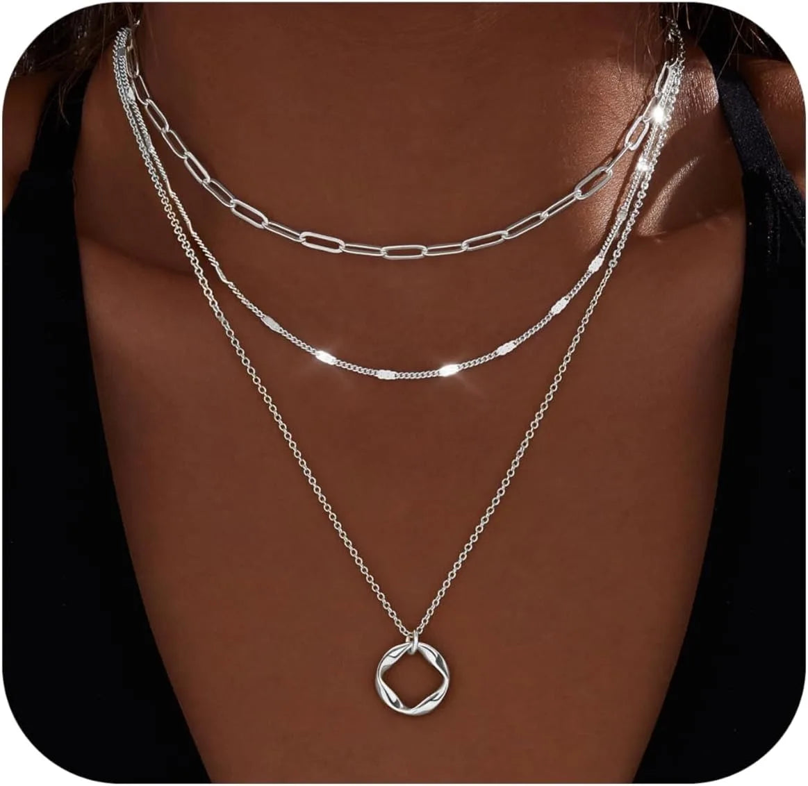 Layered Paperclip Chain Necklace – Gold & Silver
