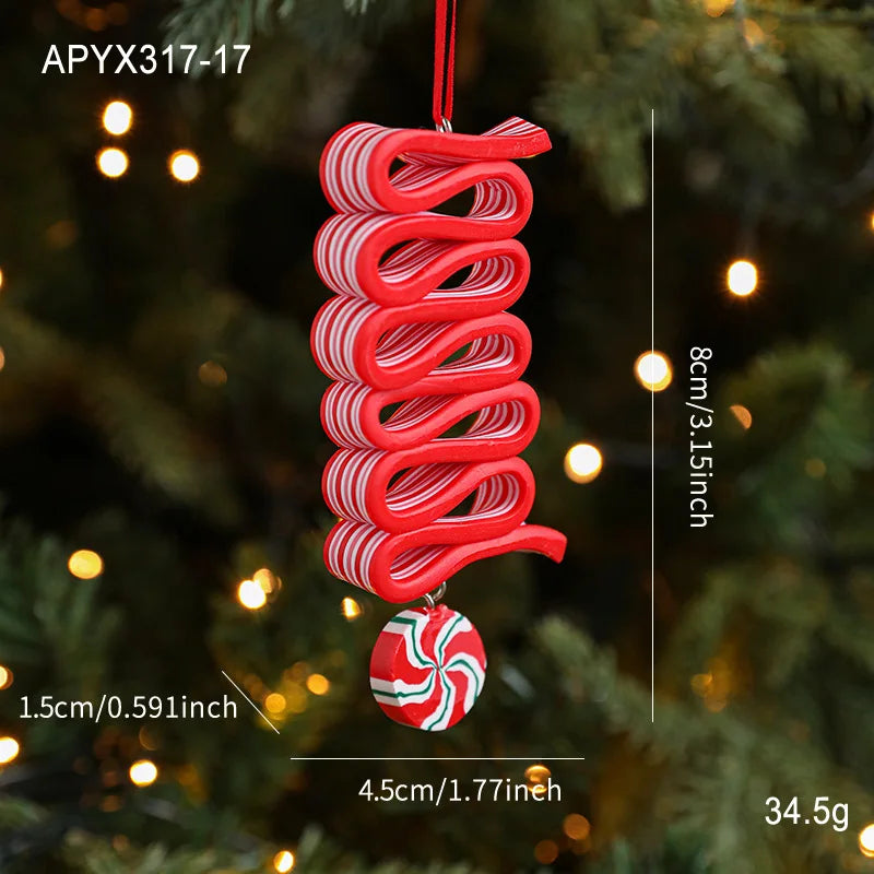 Christmas Candy Cane Ornament – Glitter Hanging Holiday Decoration