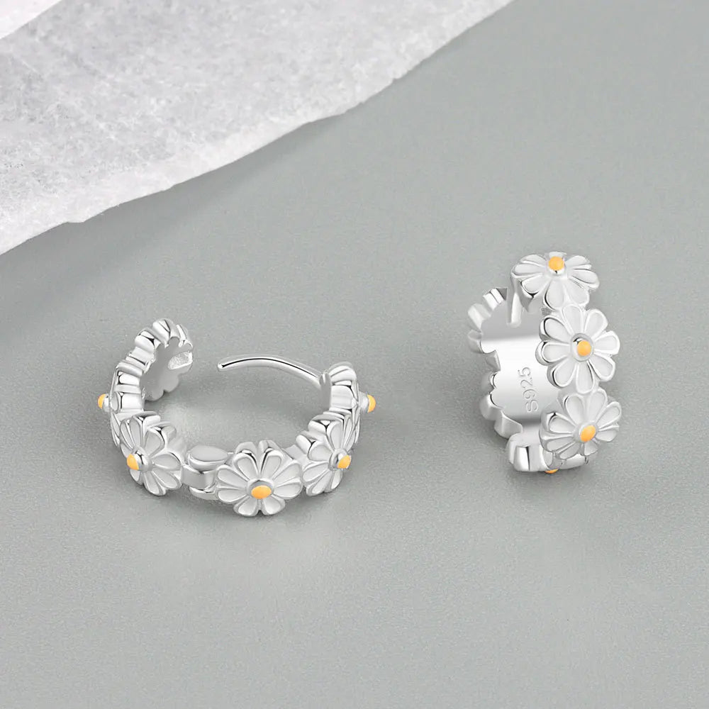 Elegant Flower Hoop Earrings – Multiple Designs