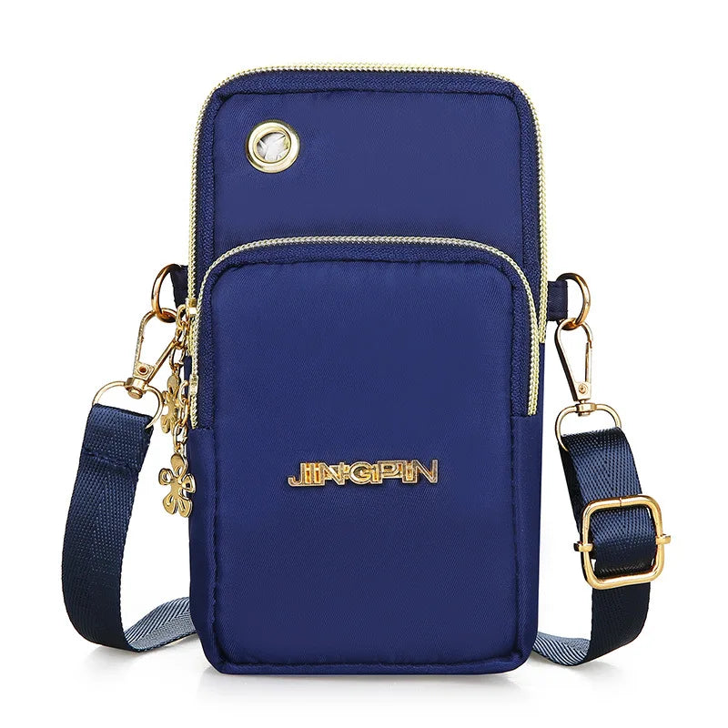 Women's Mobile Phone Crossbody Bag – 3-Layer Wallet with Headphone Plug