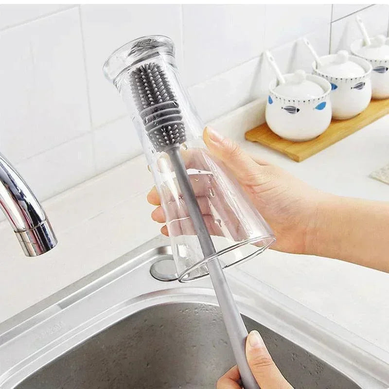 Silicone Bottle Cleaning Brush with Long Handle