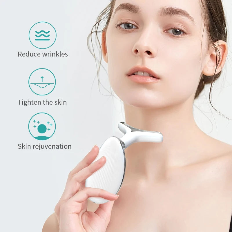 ANLAN Neck and Face Beauty Device – EMS Facial Lifting with 3 Light Colors