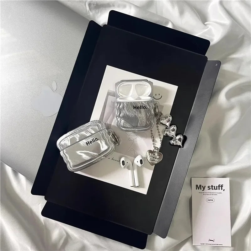Shiny Silver AirPods Case – Sleek & Stylish Elegance