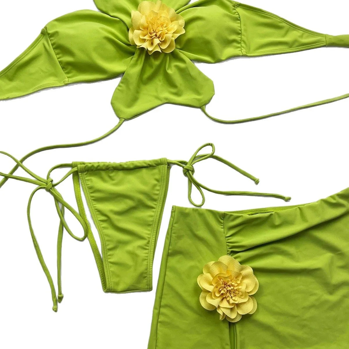 Floral 3-Piece Bikini Set