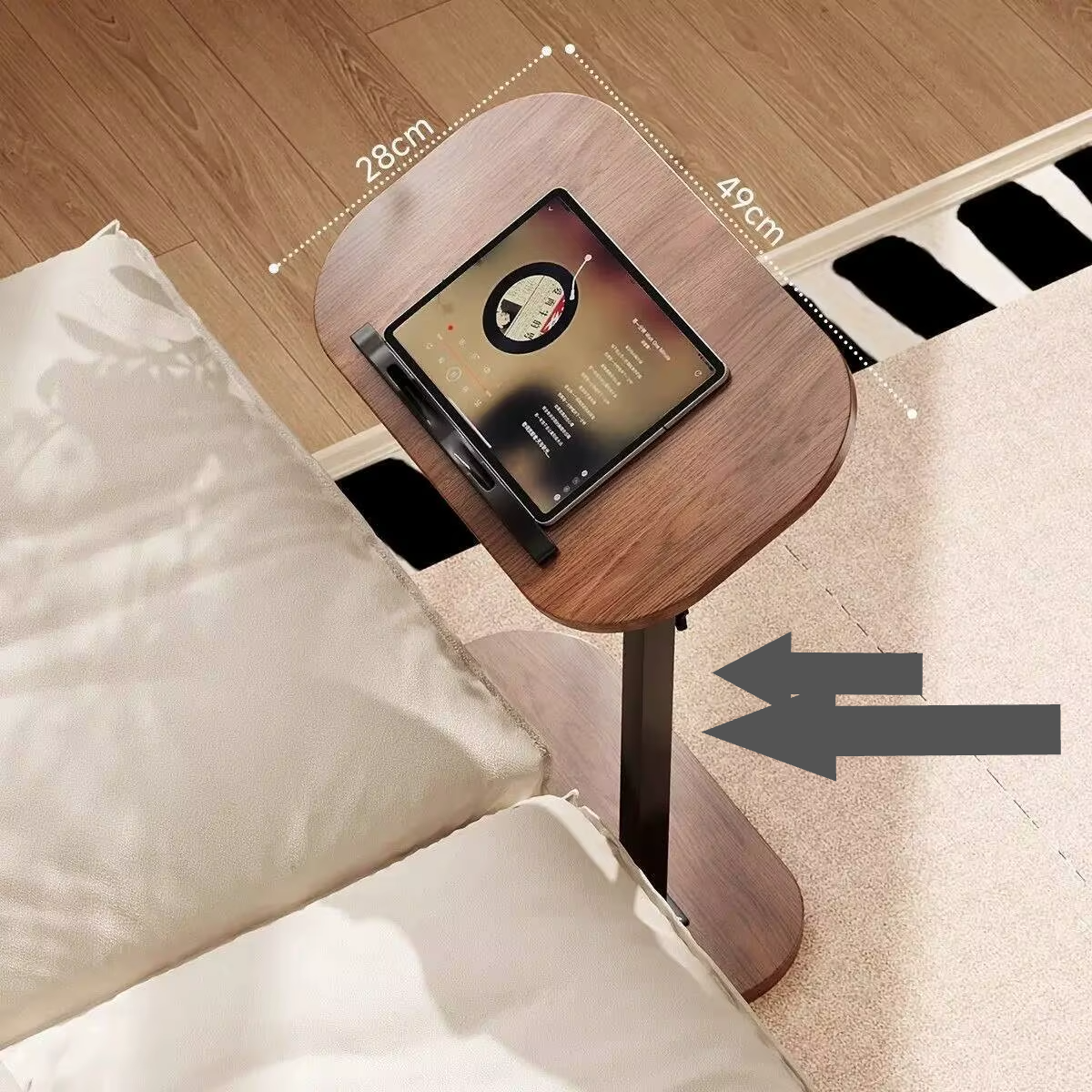 Adjustable Multi-Purpose Side Table – Bed & Sofa Overbed Table