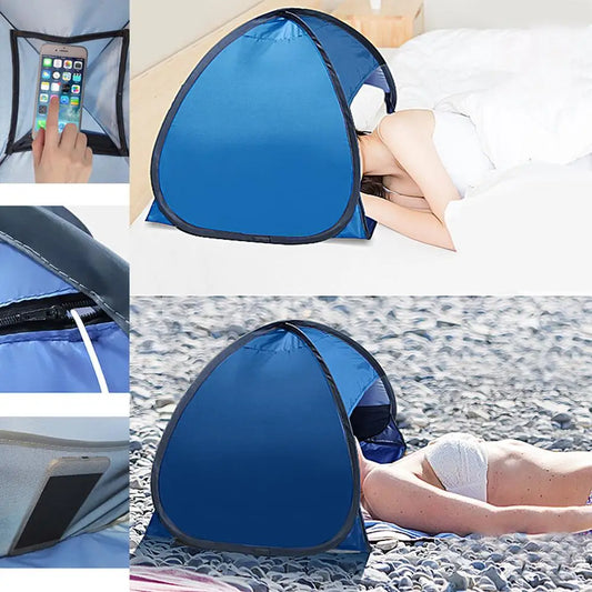 Portable Foldable Mini Sun Shade Tent – UV Protection for Beach & Face