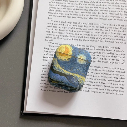 Starry Night Oil Painting AirPods Case – Artistic & Elegant Touch