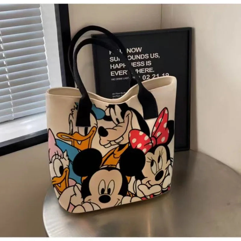 Mickey & Friends Canvas Tote Bag – Spacious, Stylish & Practical