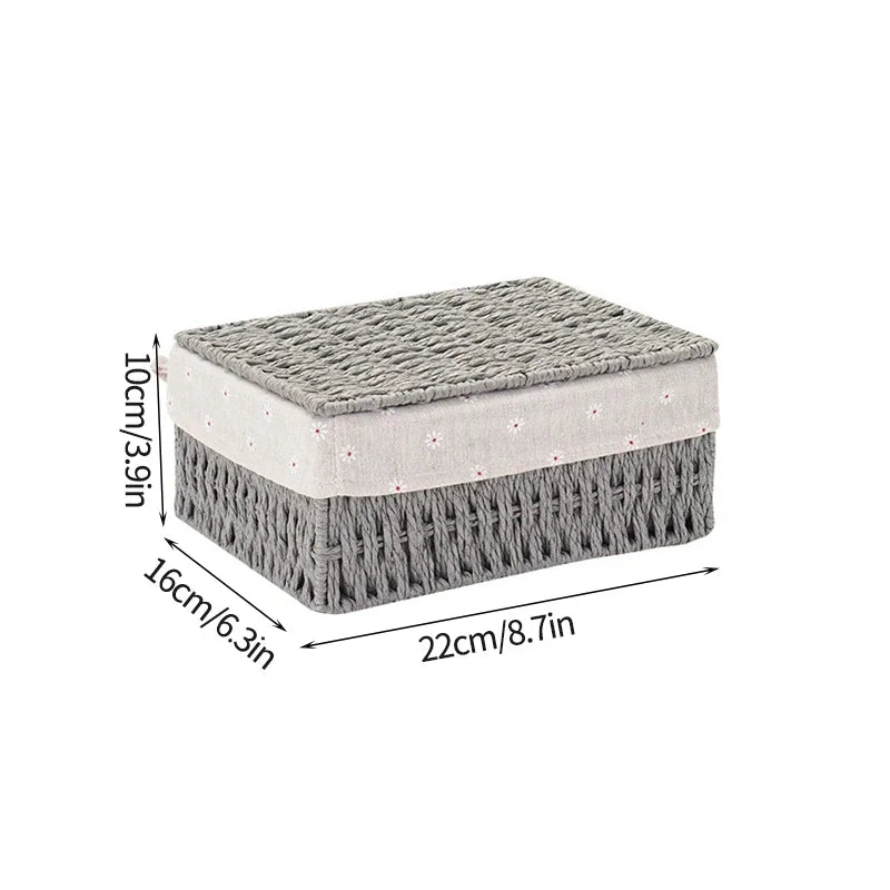 Wicker Storage Basket with Lid