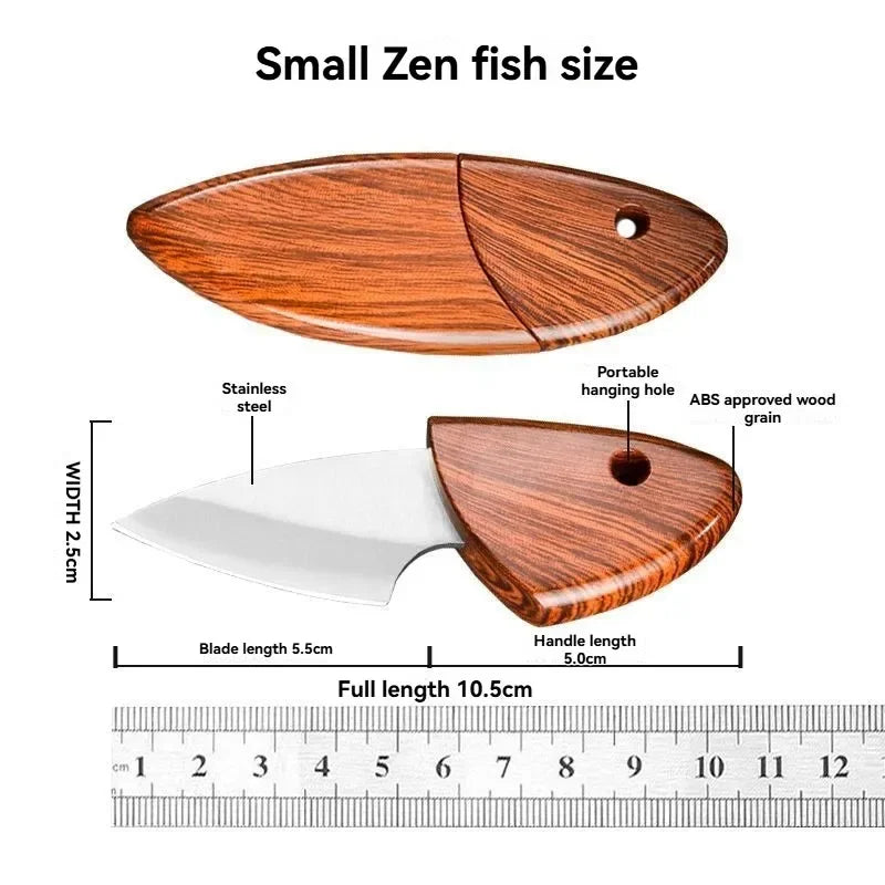 Mini Kitchen Knife with Wooden Dolphin Design