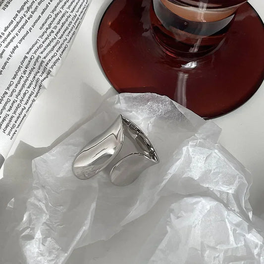Trendy Silver- Cuff Rings
