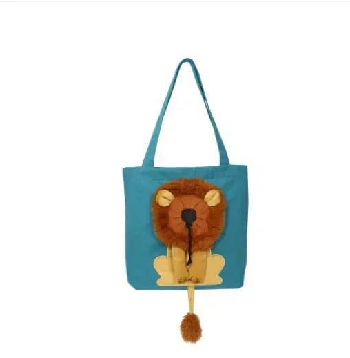 Lion-Shaped Cat Shoulder Bag – Pet Carrier for Small Cats & Dogs