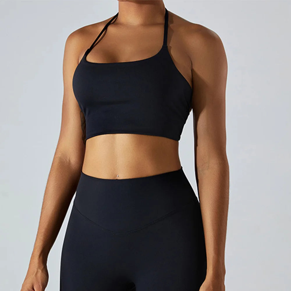 Backless Cross Strap Women’s Sports Bra – High Support Fitness & Yoga Bralette (Multi Colors)