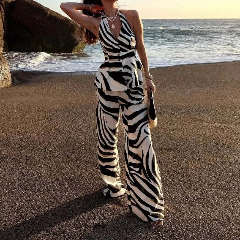 Zebra Print Two-Piece Set