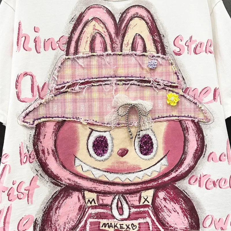 Embroidered Cartoon T-Shirt