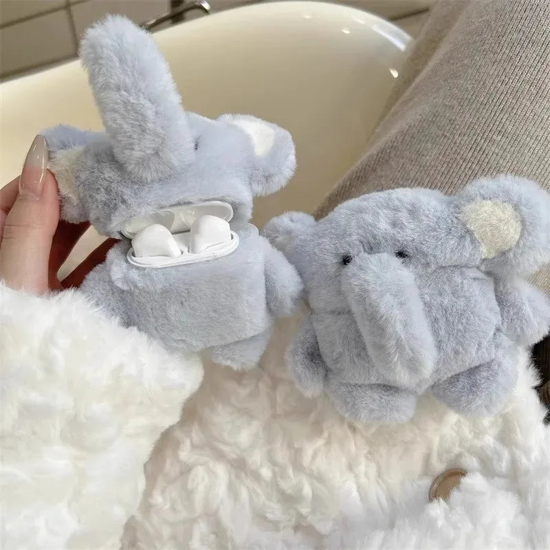 Plush Elephant AirPods Case – Soft & Adorable Design