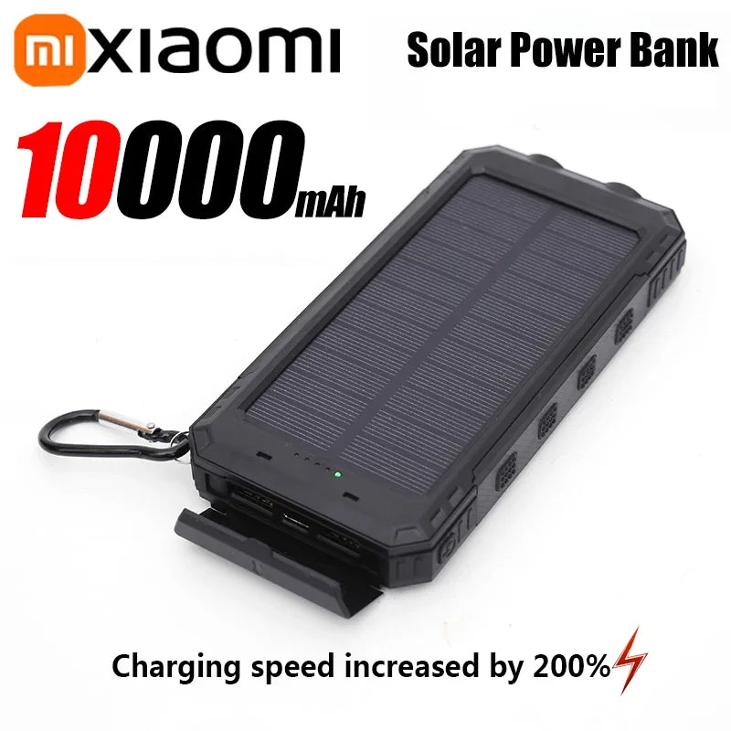 Solar Power Bank 50000mAh – Waterproof Fast-Charge Portable Charger with LED Flashlight