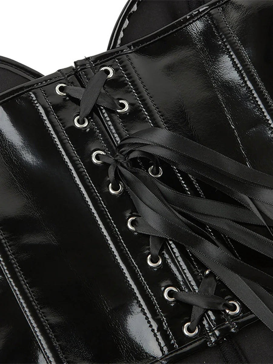 PU Leather Corset Bustier Top