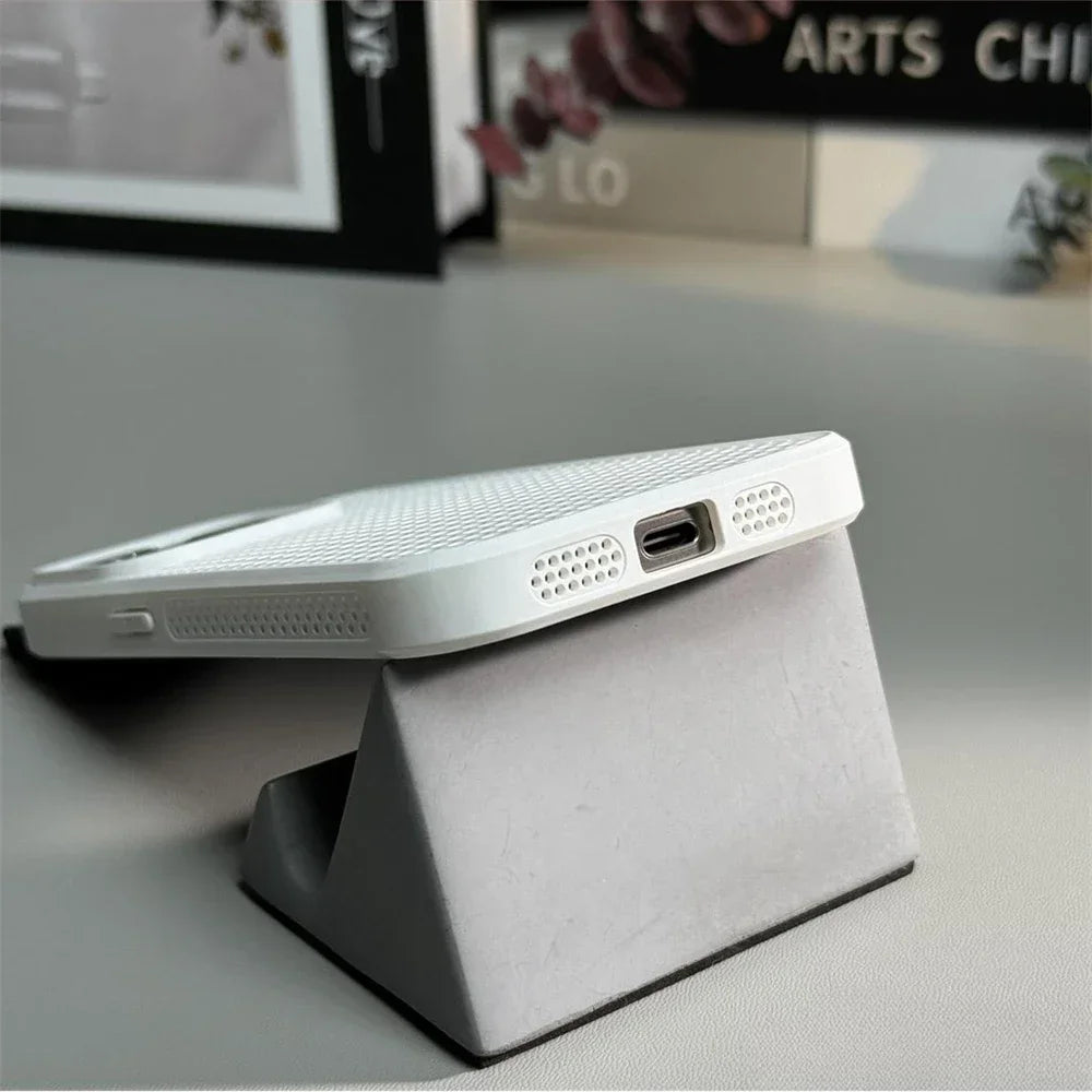 Luxury Matte Heat Dissipation Hole Magsafe Case for iPhone 12 to iPhone 16 Pro Max – Magnetic Wireless Charging PC Hard Cover