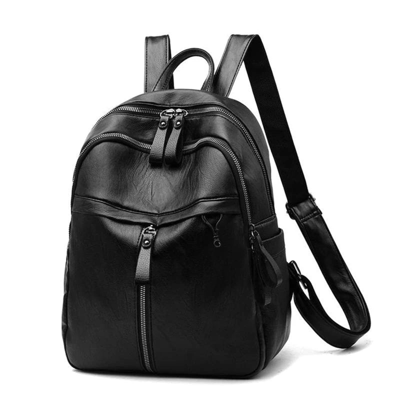 Women's Large Leather Backpack – Elegant and Spacious for Travel, School, and Daily Use