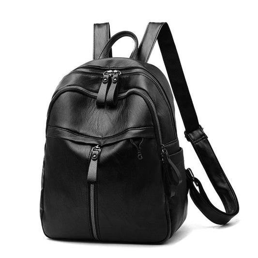 Women's Large Leather Backpack – Elegant and Spacious for Travel, School, and Daily Use