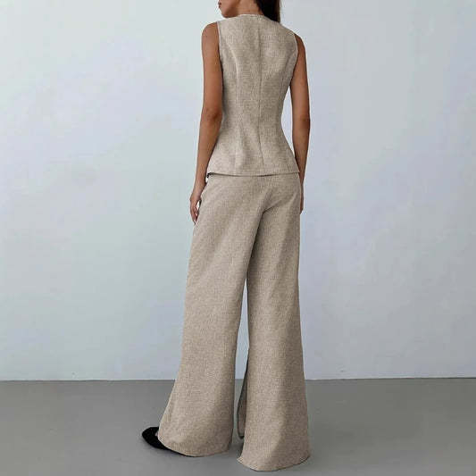 Chic Two-Piece Vest & Pants Set