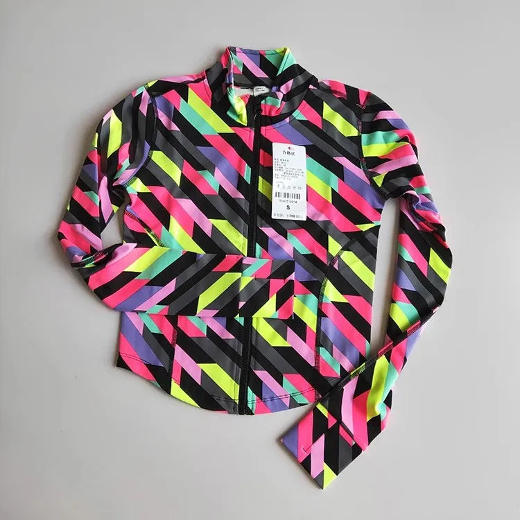 Women’s Long Sleeve Sports Jacket – Zipper Activewear for Running & Yoga