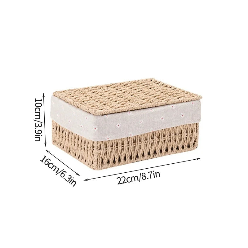 Wicker Storage Basket with Lid