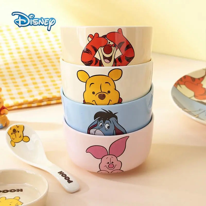 Disney Winnie the Pooh & Tigger Ceramic Bowl – Heat Resistant Cartoon Tableware
