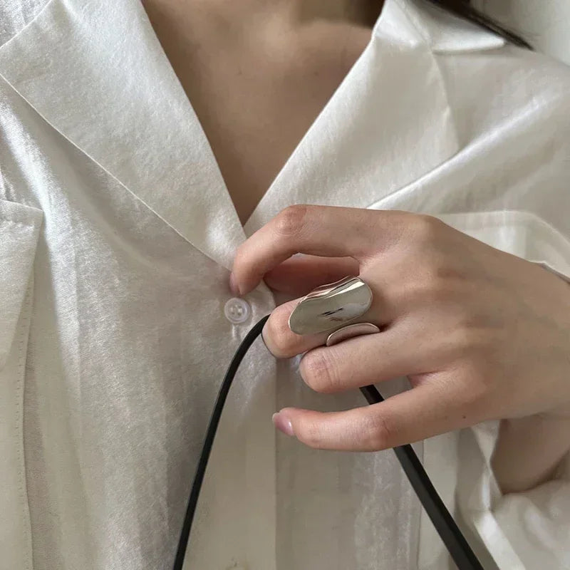 Trendy Silver- Cuff Rings