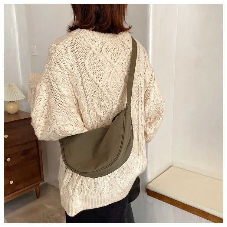Casual Canvas Shoulder Bag – Large Capacity Crossbody Tote