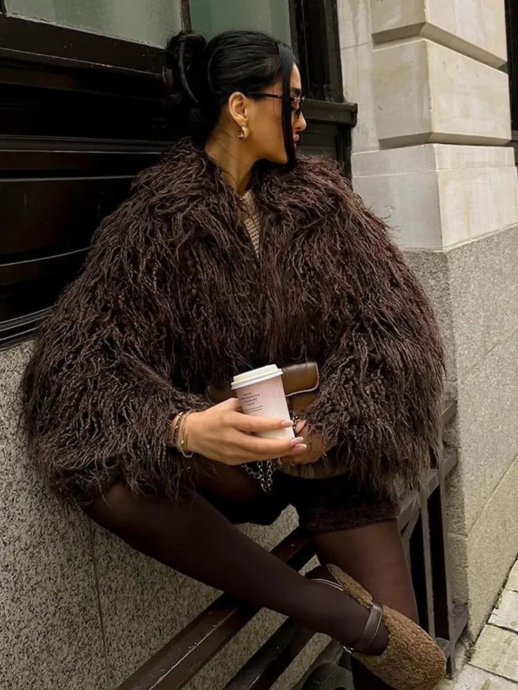 Luxury Winter Faux Fur Jacket – Korean Oversized Trendy Warm Coat