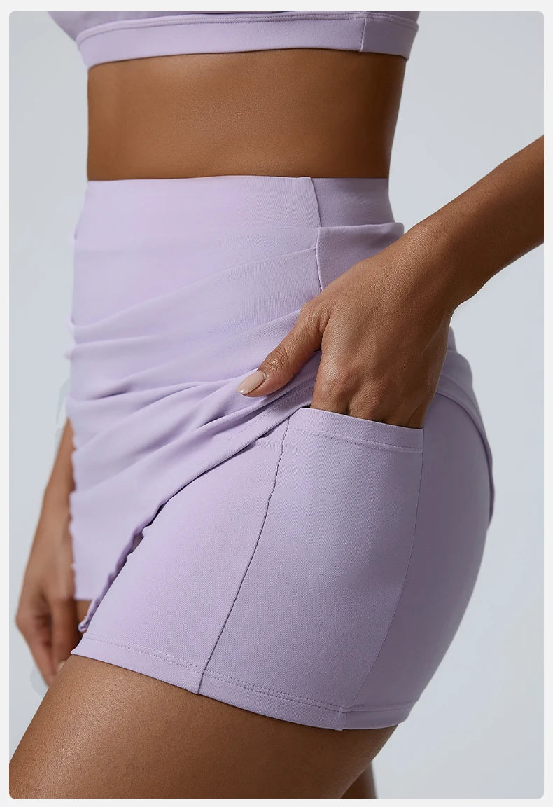 High-Waist Push-Up Sports Skirt Shorts – Multi Colors