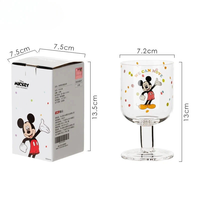 Disney Mickey Minnie Donald Daisy Glass Cup – Crystal Water & Juice Mug