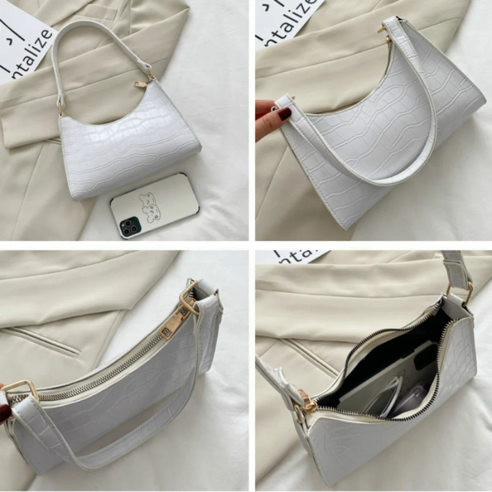 Classic Shoulder Bag for Women – Sleek Shiny PU Leather Tote