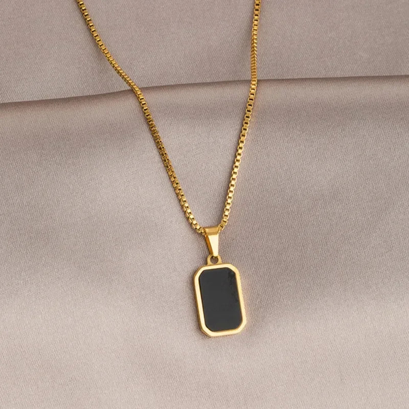 Minimalist Rectangle Pendant Necklace